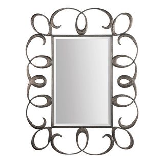 Ren Wil 'Gemma' Antique Silver Ribbon Frame Mirror Mirrors