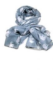 lightweight elephant print scarf by lily and lime