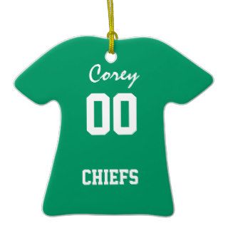 Custom Name and Number Sports Jersey V003K Christmas Tree Ornament