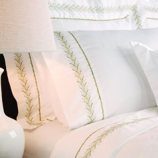 Caravelle Sateen Embroidered 400 Thread Count Pilllow Case in Fern