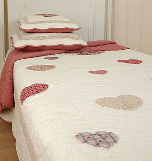 cream heart prestige double quilt by coast and country interiors