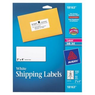 Avery 100 ct. White Shipping Labels 2x4