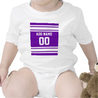 Purple White Football Jersey Custom Name Number Baby Creeper