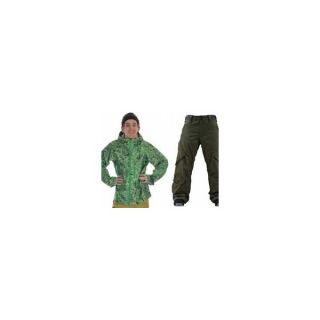 Burton Idiom Continuum 2.5L Jacket False Lily Print w/ Foursquare Q Pants Portland Pine jacket pkg 746