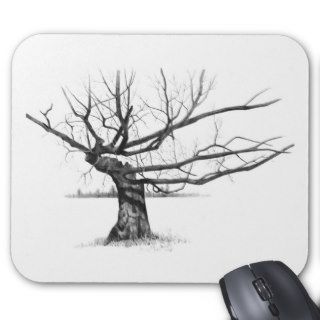 GNARLY OLD TREE PENCIL REALISM ART MOUSE PADS