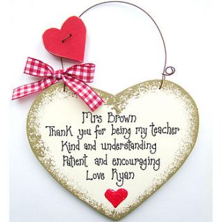 personalised thank you sign by country heart