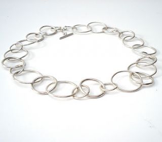silver hoop necklace by rosemary harper handmade jewellery
