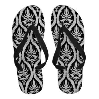 Black And White Tribal Pattern Flip Flops