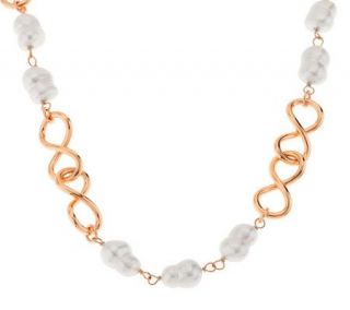 Honora Cultured Pearl 36 Infinity Link Bronze Necklace —