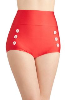 Merry Mariner Swimsuit Bottom in Rouge  Mod Retro Vintage Bathing Suits