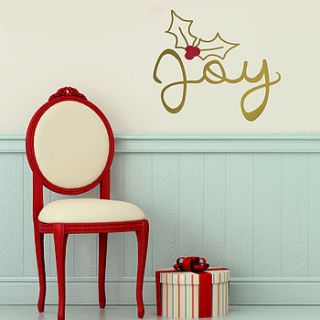 'joy christmas' gold wall sticker by oakdene designs