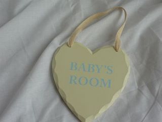 'baby's room' hanging heart by the dizzy flea