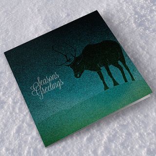 'seasons greetings' reindeer christmas card by paperhappy
