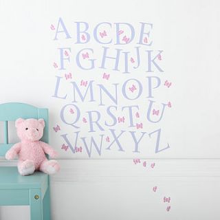 butterfly alphabet wall stickers by kidscapes wall stickers