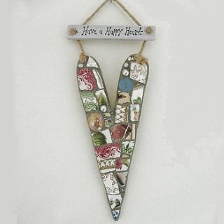 personalised mosaic hanging heart by more mosaics