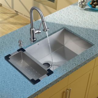 Vigo 32 x 19 Undermount Kitchen Sink with Faucet, Colander, Strainer