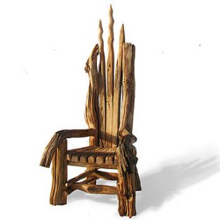 elaborate driftwood throne by free range designs