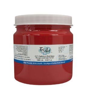 Tri Art High Viscosity Paint, 1000ml, Deep C.P. Cadmium Red