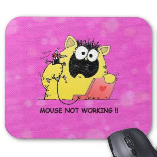 Funny Cat and Mouse Mouse Pad
