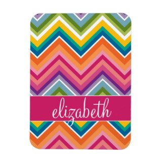 Huge Colorful Chevron Pattern with Name Vinyl Magnets