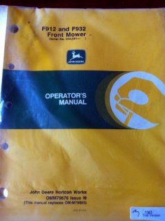 John Deere F912 F932 Front Mower Operators Manual s/n 010001   