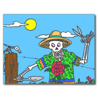 Day of the Dead Gardening Postcard