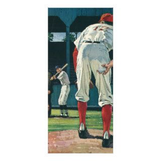 Vintage Sports, Baseball Players Playing Game Full Color Rack Card