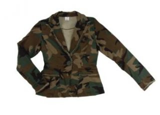 Womens Vintage Camouflage Blazer, Color woodland camouflage, Size X Small Military Pants Clothing