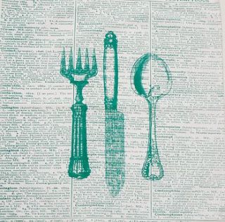 printed cutlery table linen by rose & lyons