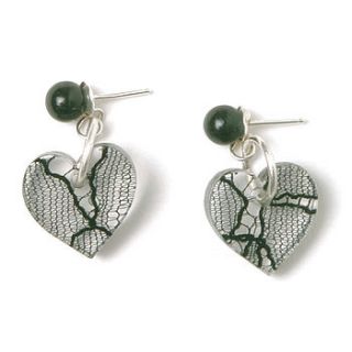 lace heart earrings  by float jewellery