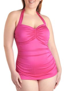 Esther Williams Bathing Beauty One Piece Swimsuit in Magenta   Plus Size  Mod Retro Vintage Bathing Suits