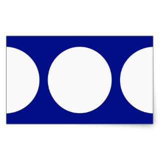 White Circles on Blue Rectangular Sticker