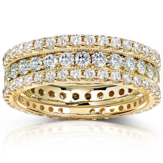 Annello 14k Gold 2ct TDW Diamond 3 piece Stackable Eternity Ring Set (H I, I1 I2) Annello Bridal Sets