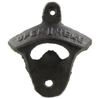 "Open Here" Cast Iron Wall Mount Bottle Opener Vintage Replica Kitchen & Dining