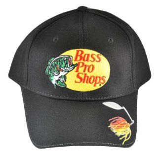 BASS PRO SHOPS HAT CAP FISHING FISH BLACK NEW ADJ OSFA Sports & Outdoors