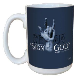 Tree Free Greetings lm44335 Here's The Sign John 316 Ceramic Mug with Full Sized Handle, 15 Ounce Kitchen & Dining