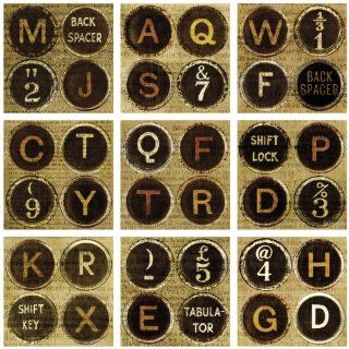 Lot 26 Studio ADD HERES Typewriter Keys Wall Stickers, 11.25 x 22.5 Inches   Wall D?cor Stickers