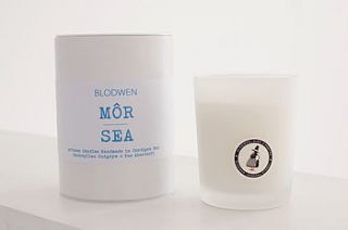 'môr'/ sea artisan candle by blodwen general stores