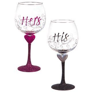 His and Hers Wine Glass Set Kitchen & Dining