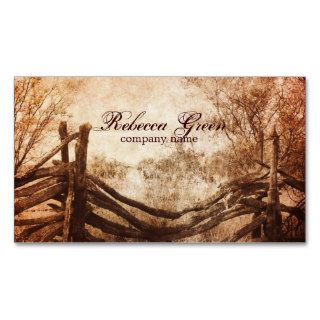 vintage farm fence western country fashion business card template