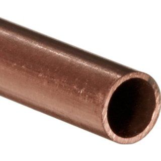 Copper C122 Seamless Round Tubing, 1/8" OD, 0.097" ID, 0.014" Wall, 36" Length Industrial Metal Tubing