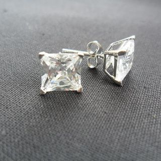 square cz sterling silver studs by yatris home and gift