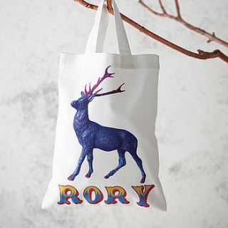 personalised christmas gift bag by rocket and bear