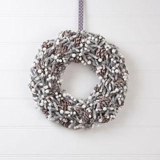frosted berry and twig christmas door wreath by the contemporary home