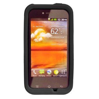 T Mobile LG MyTouch Silicone Skin Soft Phone Cover   Black Cell Phones & Accessories