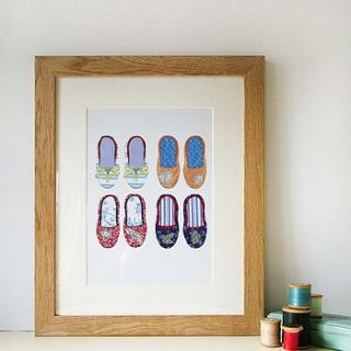 little shoes collage illustration print by lynsey hunter illustration
