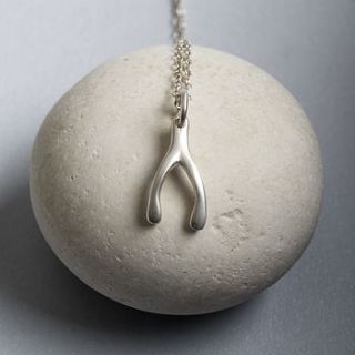 sterling silver wishbone necklace by lily charmed
