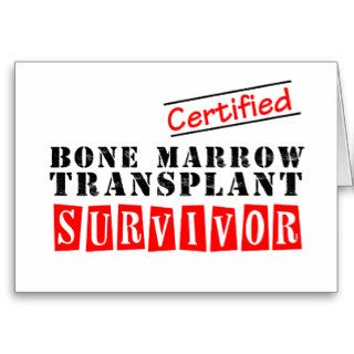 Certified Bone Marrow Transplant  Survivor (Red) Card