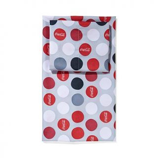 Coca Cola Polka Dot Logo Bed Sheet Set   King