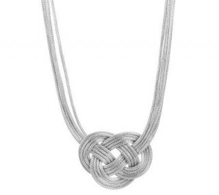 VicenzaSilver Sterling 18 Woven Knot Design Necklace, 31.0g —